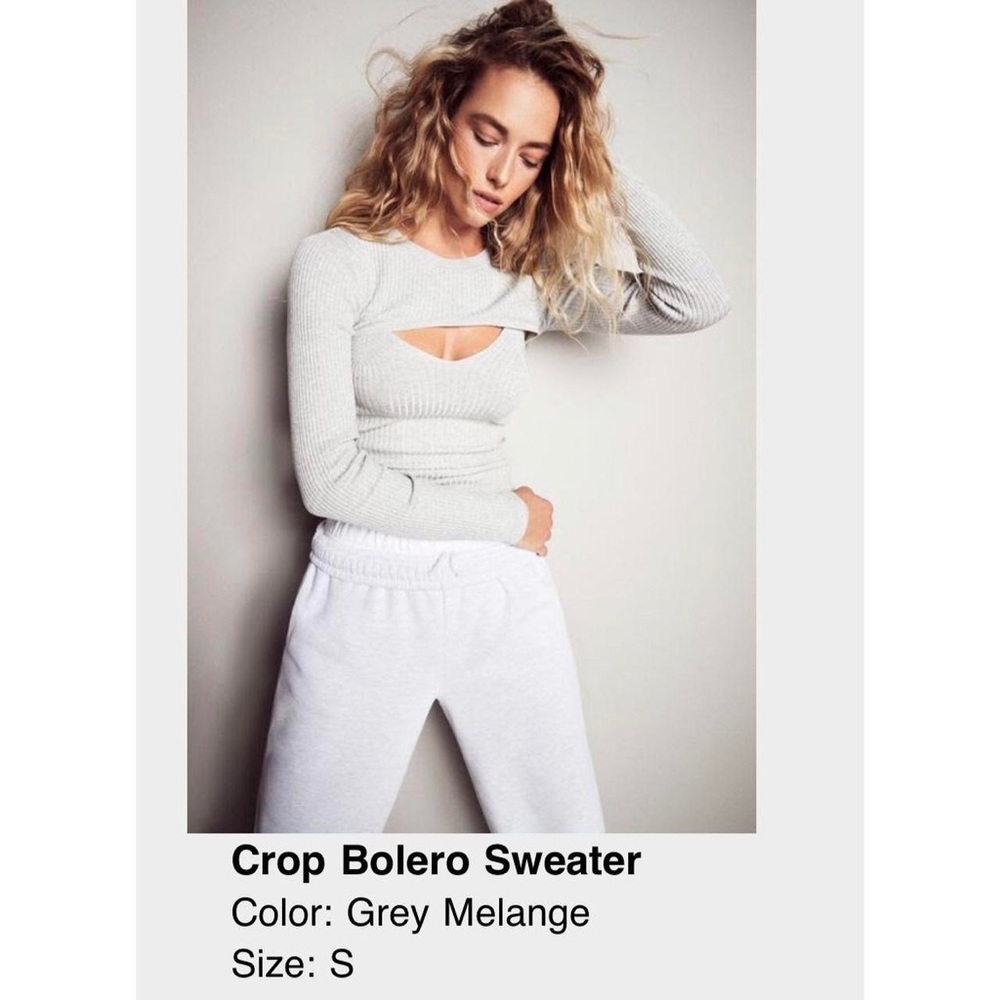 DYNAMITE V NECK CAMI WITH CROPPED BOLERO TOP SET